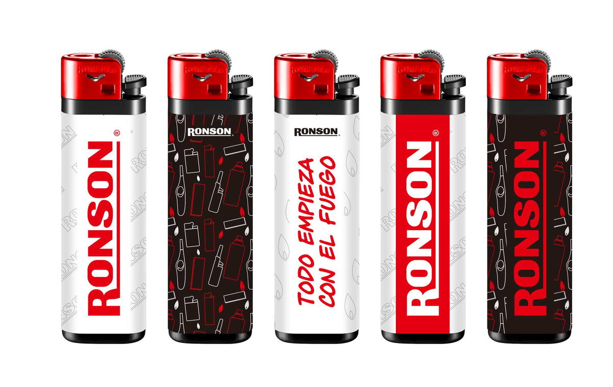 Encendedor Ronson Colourlite Motivos Mix Red